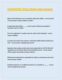 OSHA and Hazardous Waste: Multiple Choice Questions and Answers