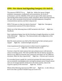 CFPS - Fire Alarm And Signaling Category: Q’s And A’s
