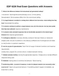 EDF 6226 final Exam Questions with Answers