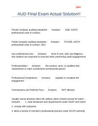 AUD Final Exam Actual Solution!!