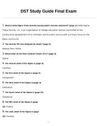 DST Study Guide Final Exam