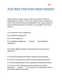 AUD Mock Final Exam Actual Solution!!