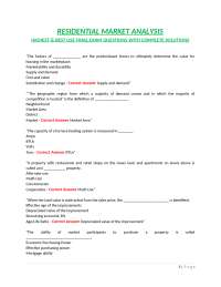 RESIDENTIAL MARKET ANALYSIS