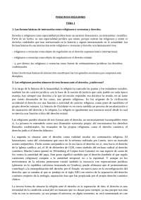 Preguntas derecho y religiones