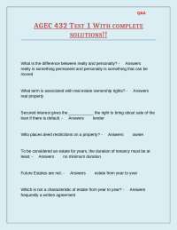 AGEC 432 TEST 1 WITH COMPLETE SOLUTIONS!!