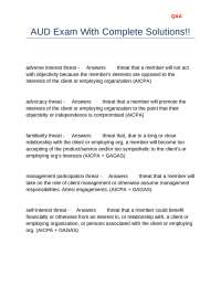 AUD Exam With Complete Solutions!!