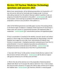 Review Of Nuclear Medicine Technology questions and answers 2025