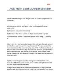 AUD Mock Exam 2 Actual Solution!!