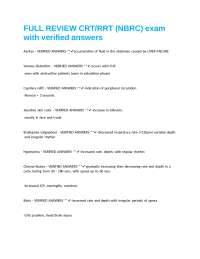 FULL REVIEW CRT RRT (NBRC) exam with verified answers