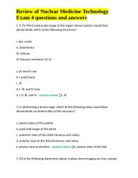 Review of Nuclear Medicine Technology Exam 4 questions and answers