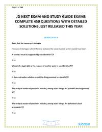 JD NEXT EXAM AND STUDY GUIDE EXAMS COMPLETE 450 QUESTIONS WITH DETAILED SOLUTIONS JUST REL