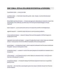 SOC 2206A - FINAL EXAM QUESTIONS & ANSWERS.