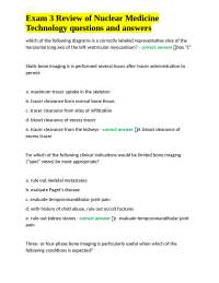 Exam 3 Review of Nuclear Medicine Technology