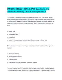MN 566/ MN566 FINAL EXAM Questions And Verified Answers| 100% Correct| Grade A