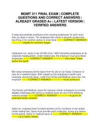 MGMT 311 FINAL EXAM | COMPLETE QUESTIONS AND CORRECT ANSWERS | ALREADY GRADED A+ | LATEST