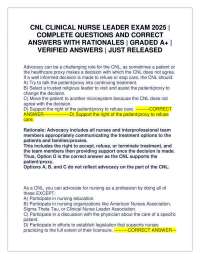 CNL CLINICAL NURSE LEADER EXAM 2025 | COMPLETE QUESTIONS AND CORRECT ANSWERS