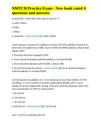 NMTCB Practice Exam - New book rated A questions and answers