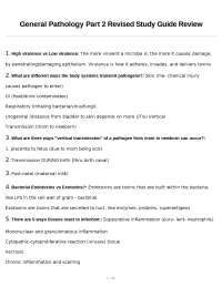 General Pathology Part 2 Revised Study Guide Review