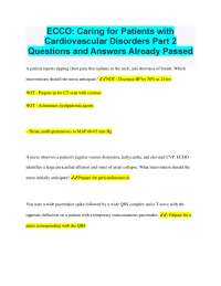 ECCO: Caring for Patients with Cardiovascular Disorders Part 2 Questions and Answers