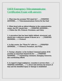 IAED Emergency Telecommunicator Certification Exam with Answers