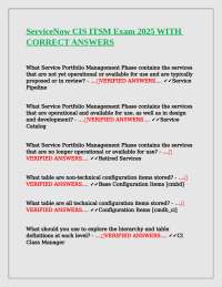 ServiceNow CIS ITSM Exam 2025 WITH CORRECT ANSWERS