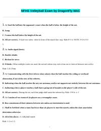 NFHS Volleyball Exam: Rules and Regulations