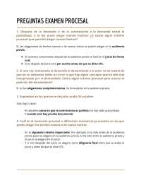 Preguntas exámenes procesal