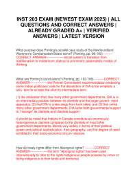 INST 203 Exam: Questions and Answers on Indigenous History and Policy in Canada