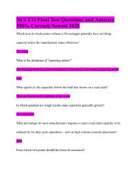 NCCCO Final Test Questions and Answers 100% Correct| Newest 2025