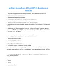 Multiple Choice Exam 1 Nurs600/601 Question and Answers