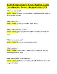 AAMI Comprehensive Review Science Exam Questions and Answers