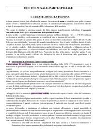 Riassunto di Diritto Penale parte speciale
