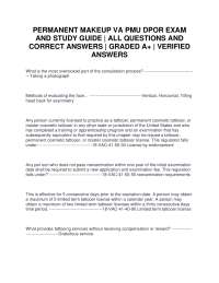 Permanent Makeup VA PMU DPOR Exam and Study Guide