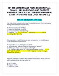 MN 568 MIDTERM AND FINAL EXAM (ACTUAL EXAMS) | ALL QUESTIONS AND CORRECT ANSWERS | GRADED