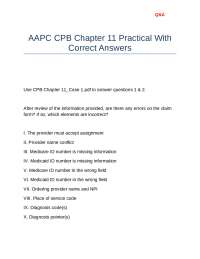 AAPC CPB Chapter 11 Practical With Correct Answers