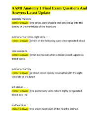 AAMI Anatomy 1 Final Exam Questions and Answers