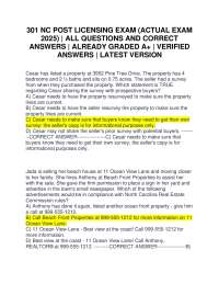 301 NC POST LICENSING EXAM (ACTUAL EXAM 2025) | ALL QUESTIONS AND CORRECT ANSWERS