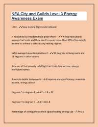 NEA City and Guilds Level 3 Energy Awareness Exam: Questions and Answers