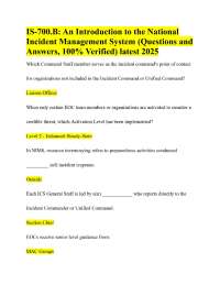 IS-700.B: An Introduction to the National Incident Management System (Questions and Answer