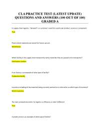 CLA Practice Test: Supply Chain Logistics Questions and Answers