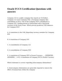 Oracle FCCS Certification Questions with answers