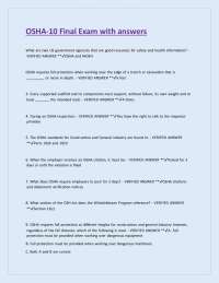 OSHA-10 Final Exam with Answers: A Comprehensive Guide to Workplace Safety