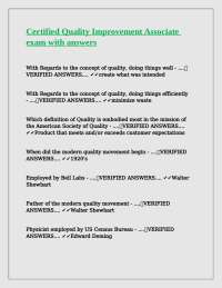 Certified Quality Improvement Associate Exam with Answers