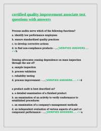 Certified Quality Improvement Associate Test Questions and Answers