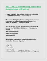 ASQ - CQIA (Certified Quality Improvement Associate) Exam Questions and Answers