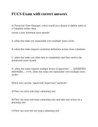 Financial Consolidation and Close (FCCS) Exam Questions and Answers
