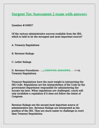 Tax Law Assessment: Multiple Choice Questions and Answers