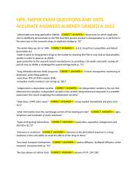NAPSR Exam Questions and Answers: Pharmaceutical Industry Concepts and Practices