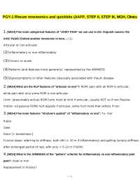 Rheumatology Mnemonics & Quickbits: Joint Pain Diagnosis & Management