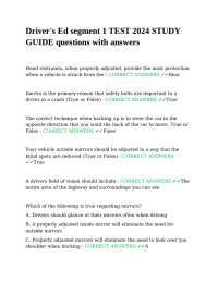 Driver's Education Test 2024 Study Guide: Questions and Answers